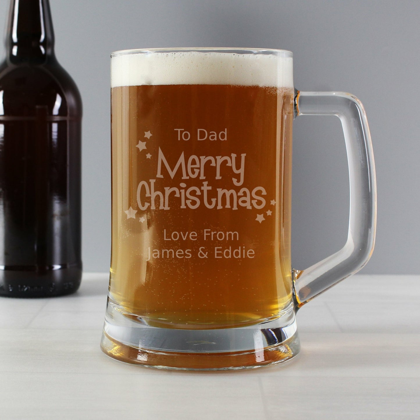 Personalised Merry Christmas Pint Glass Tankard