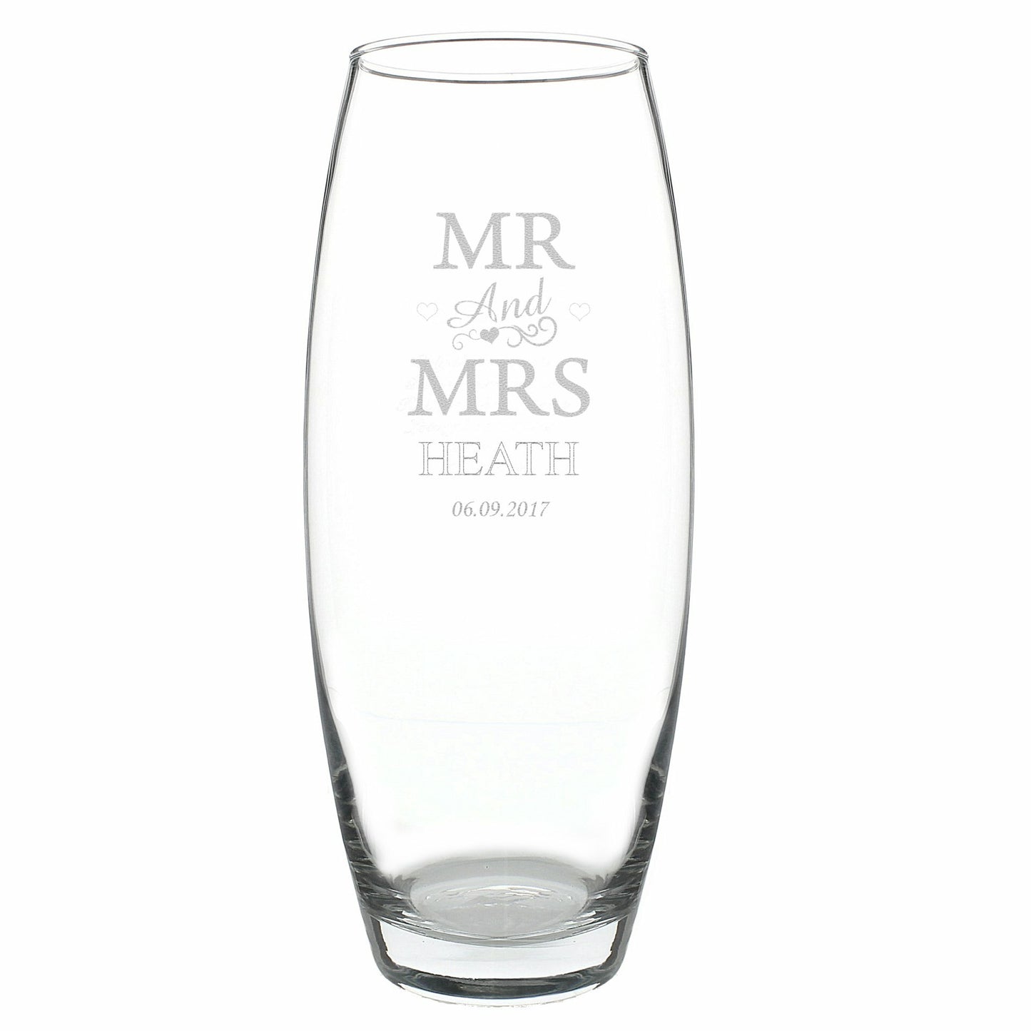 Personalised Mr & Mrs Glass Vase