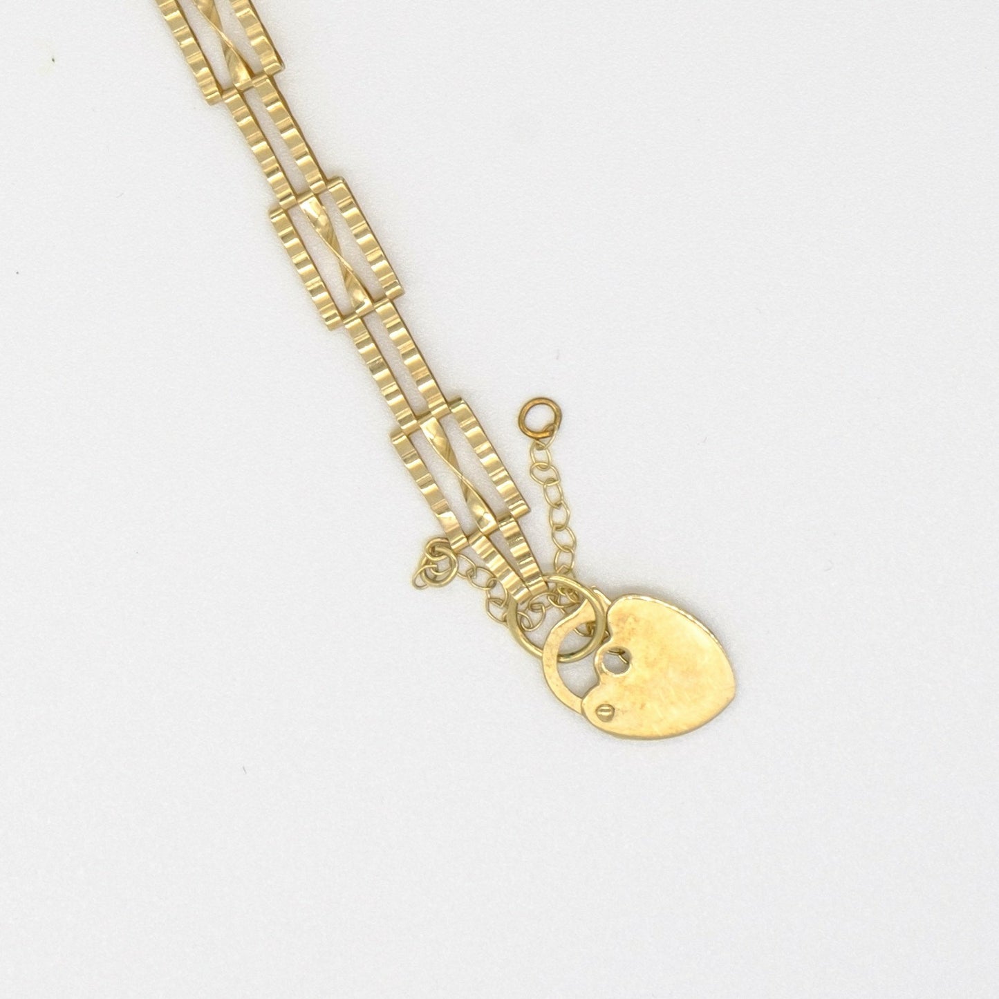 9ct yellow gold 3 bar gate bracelet
