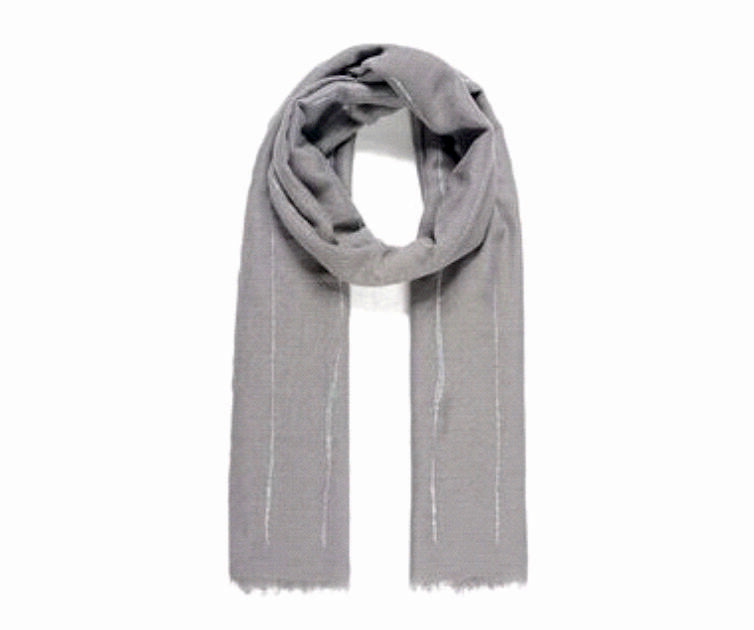 Grey Abstract Line Glitter Scarf