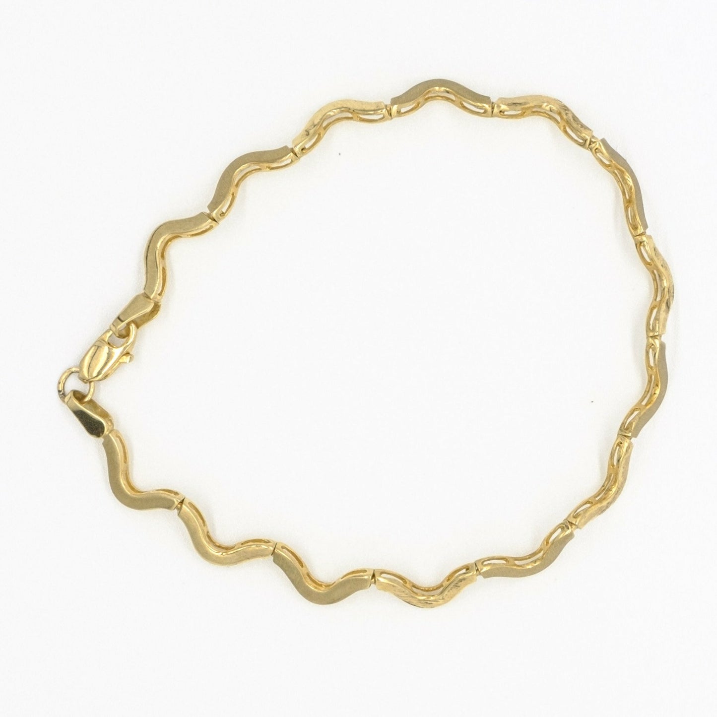 9ct yellow gold wave design bracelet