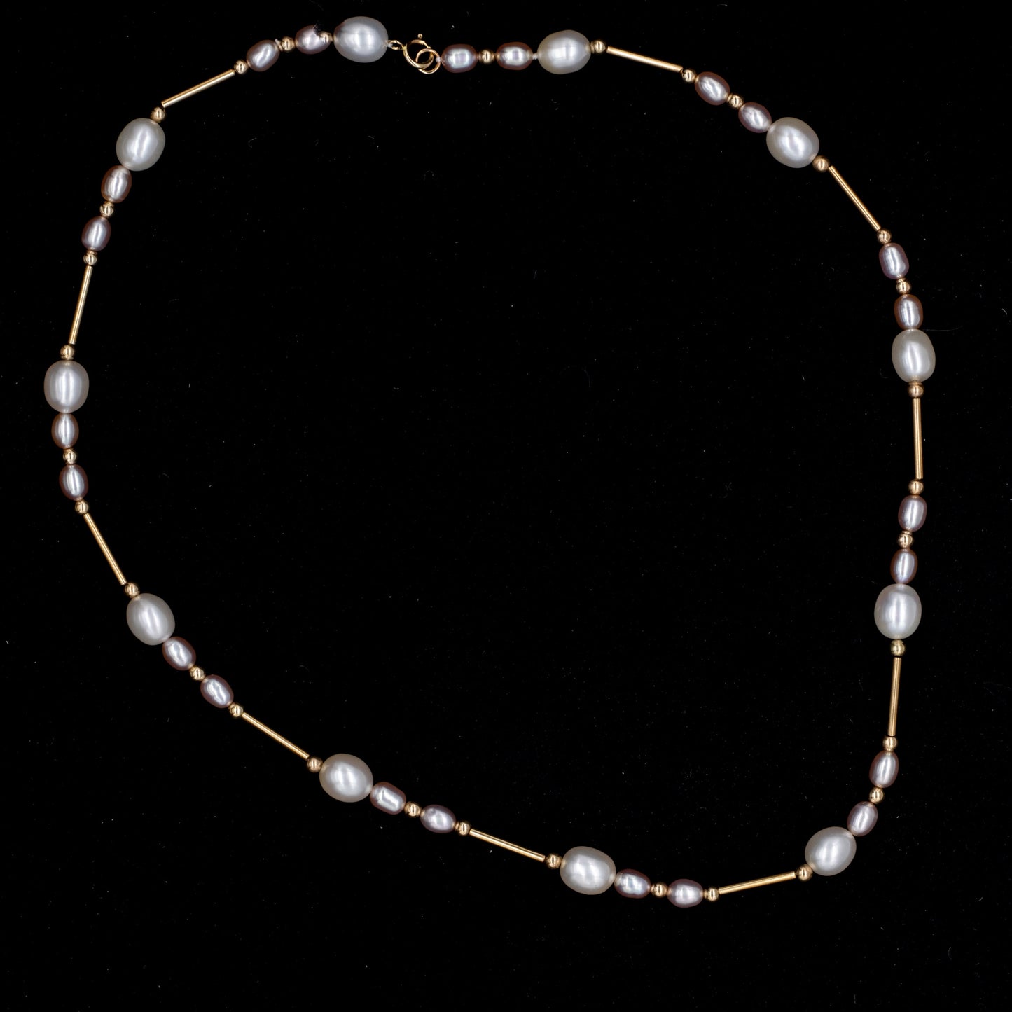 Freshwater Cultured Pearl Necklet with 14K Gold Spacers