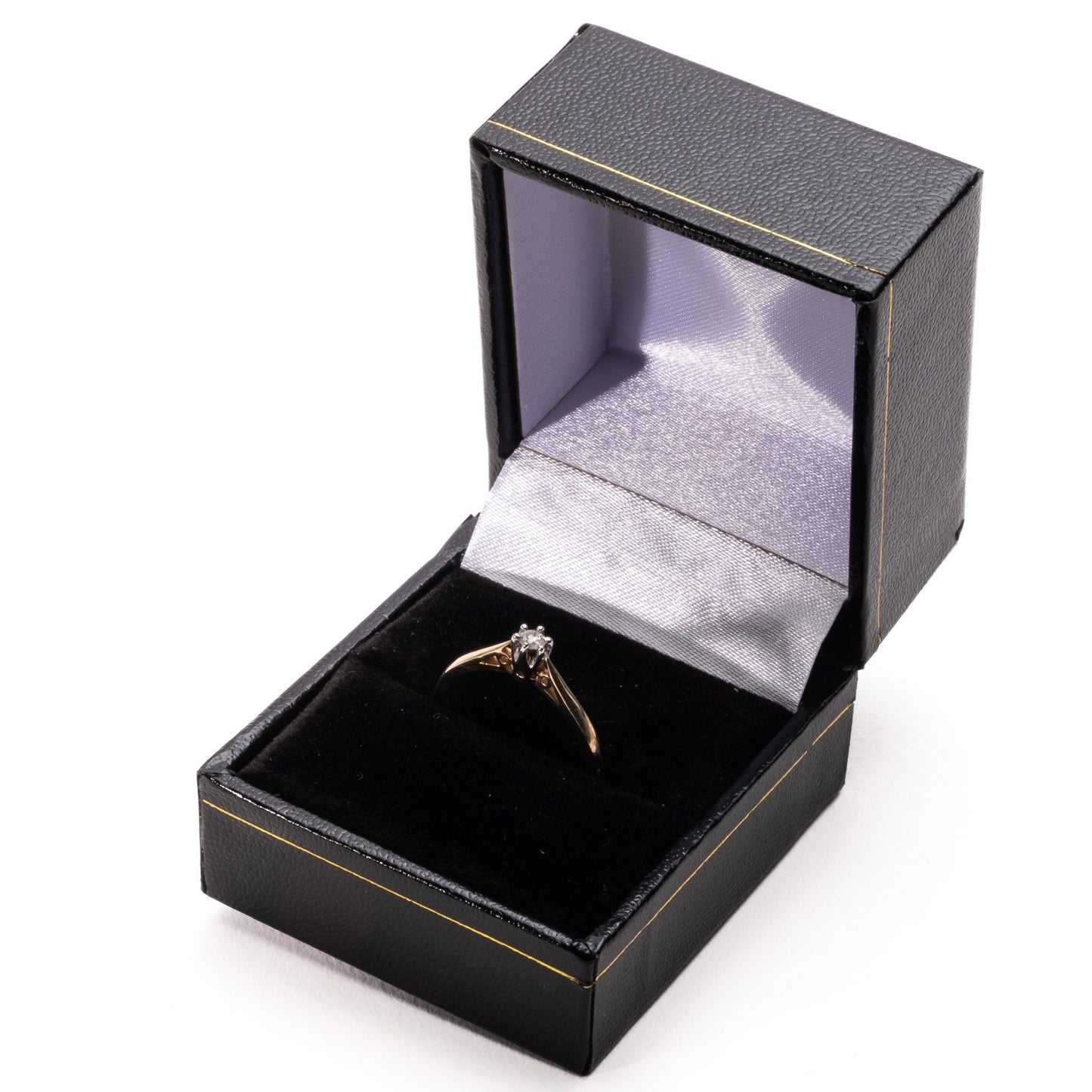 Diamond Traditional Claw Set Solitaire Ring In 9ct gold.
