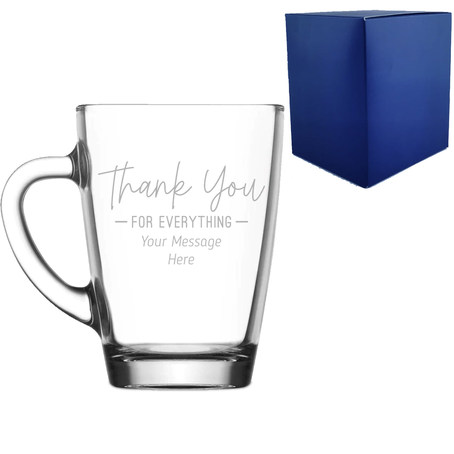 Engraved Glass Mug with Thank You for Everything Design Image 1