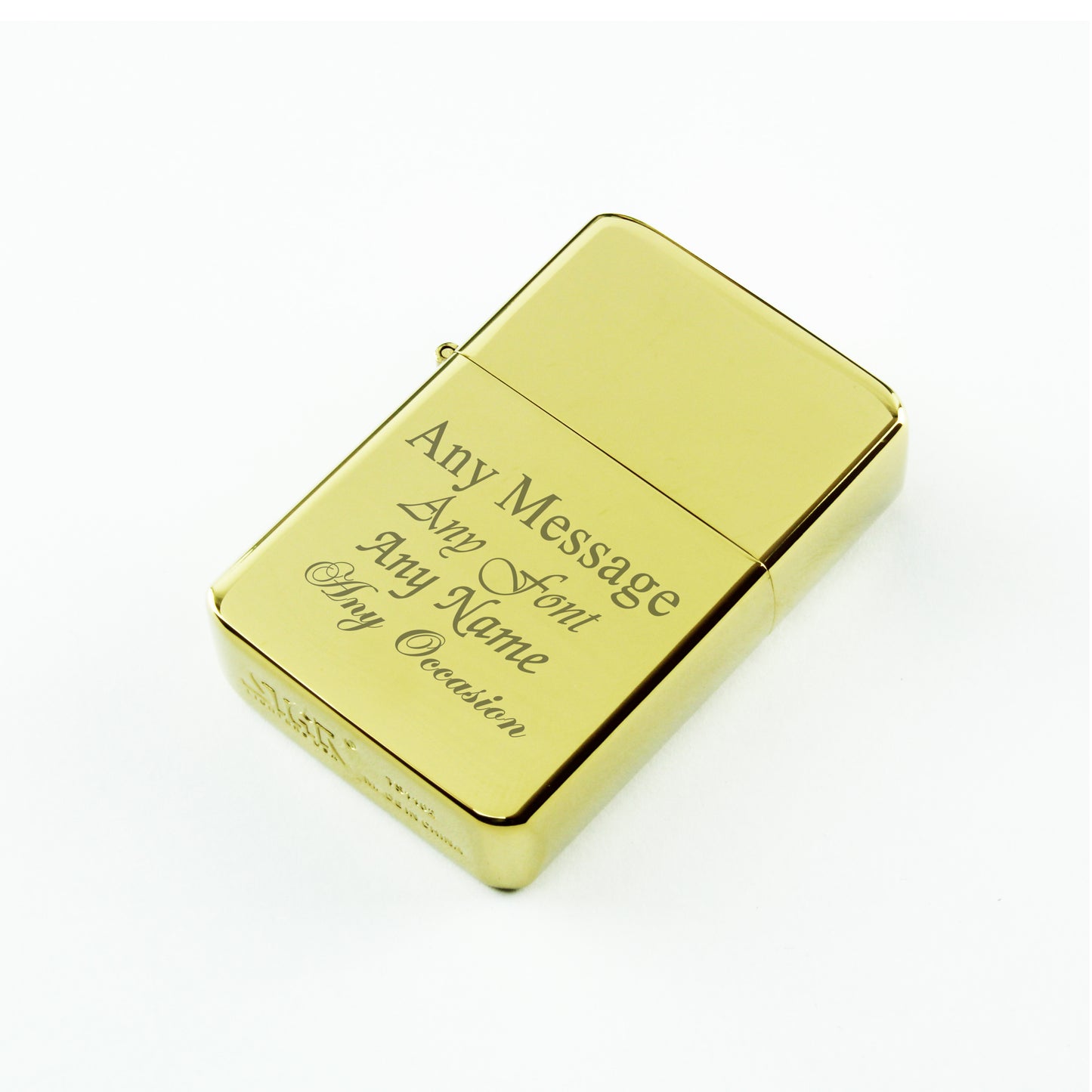 Engraved Gold Painted Lighter, Add Any Comes with Message, Metal Tin Gift Box Image 1