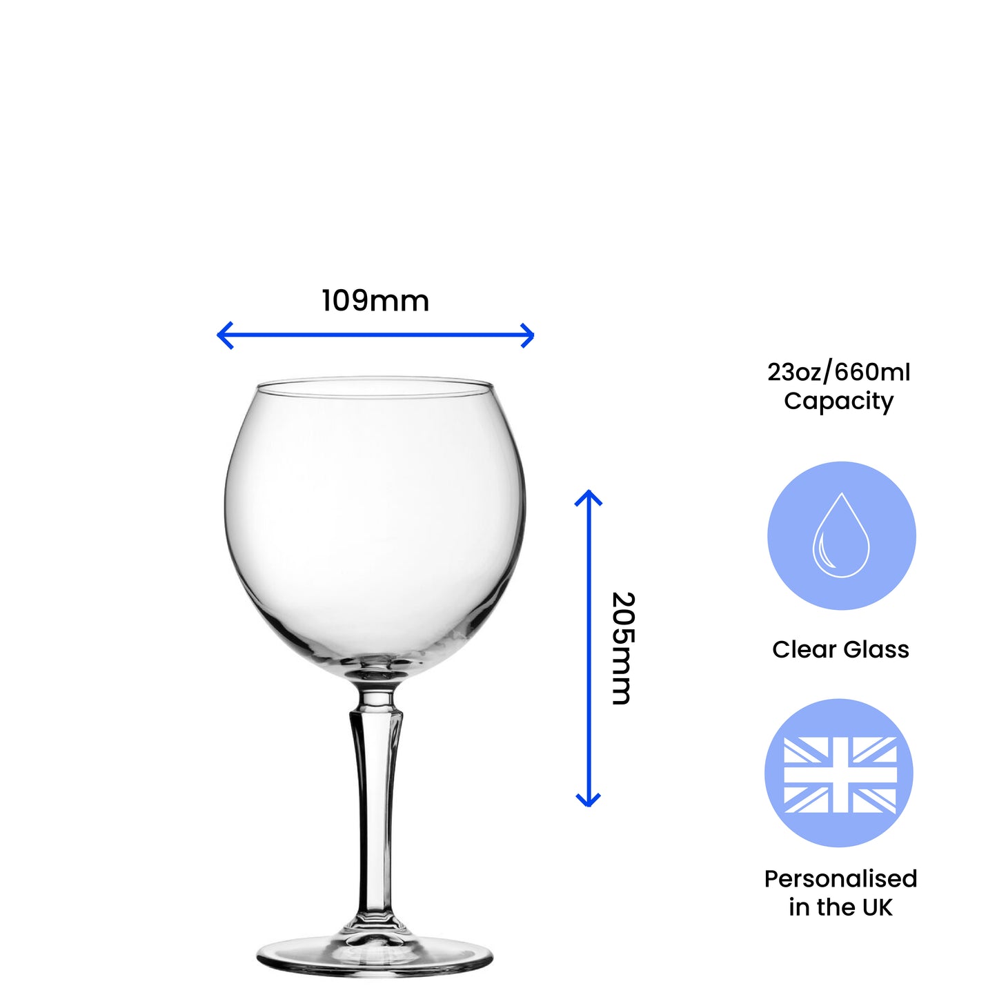 Engraved Hudson Gin Balloon Cocktail Glass with Name in 30 Design Image 6