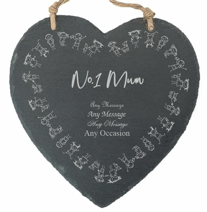 Personalised engraved Mothers Day, No1 Mum Memo Board - Children Border Image 2