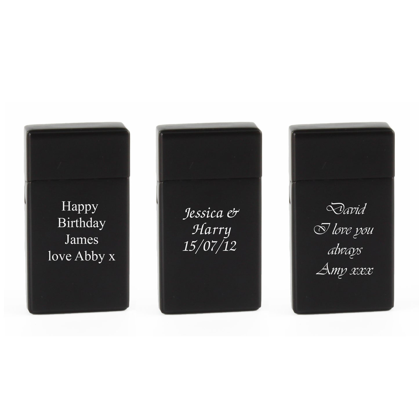 Engraved Jet Gas Lighter Black Any Message Gift Boxed Image 4