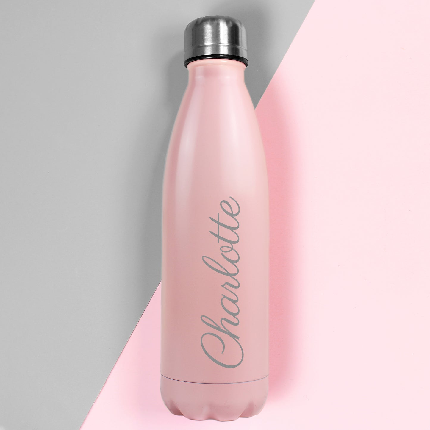 Personalised Pink Stainless Steel Insulated Drinks Bottle