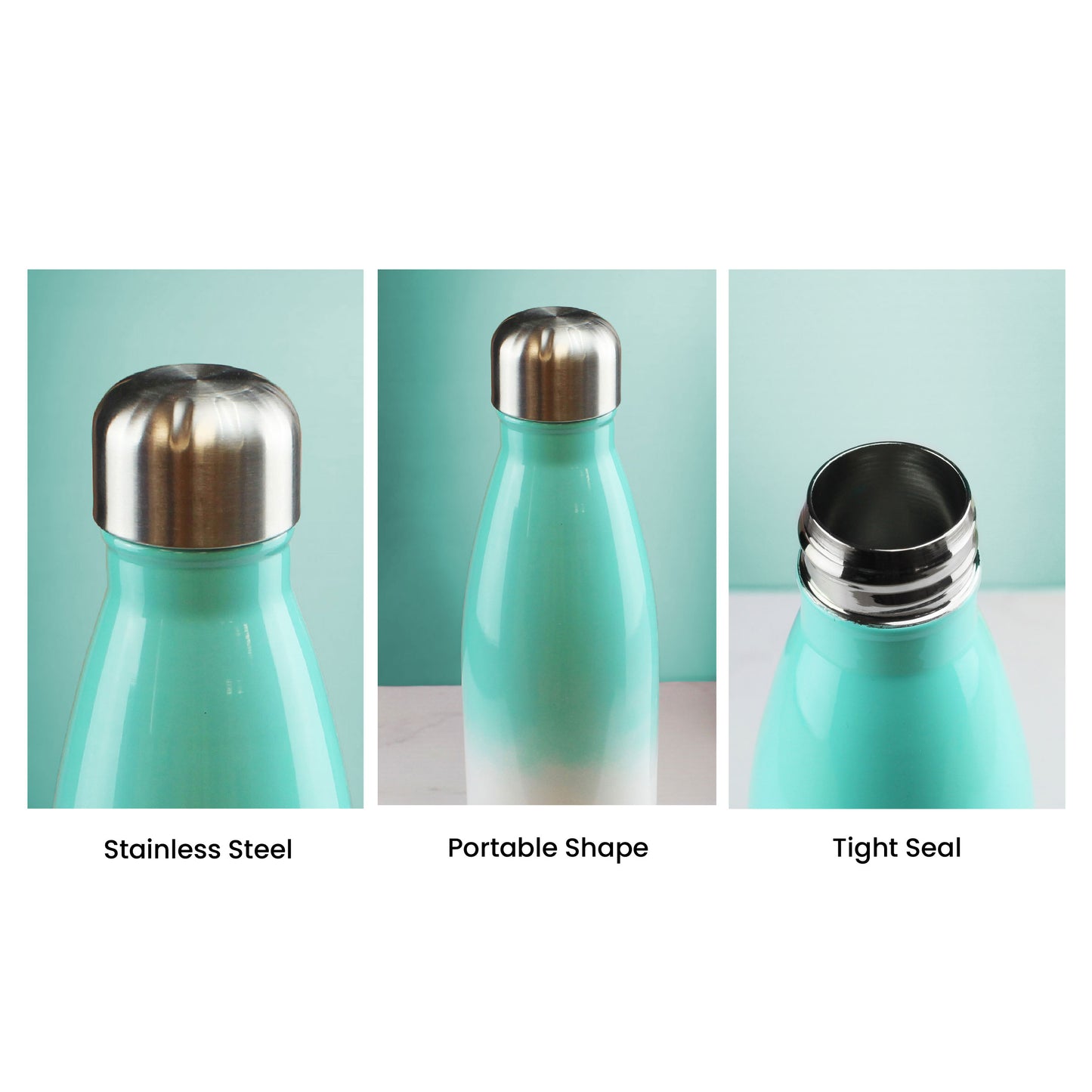 Printed Blue Gradient Thermal Bottle, Any Message, Stainless Steel 500ml/17oz Image 7