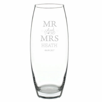 Personalised Mr & Mrs Glass Vase
