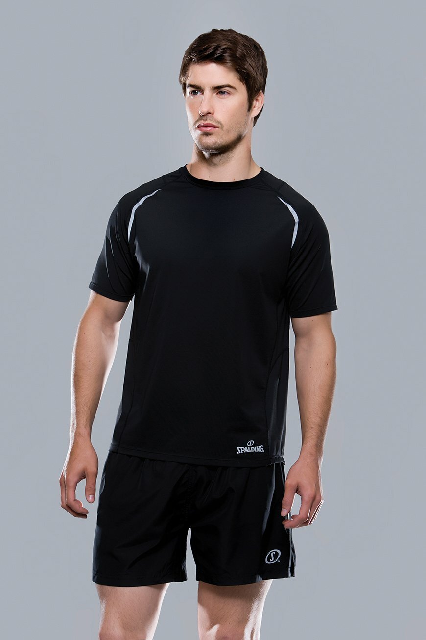 Men's Spalding Black Racer Shorts - Medium