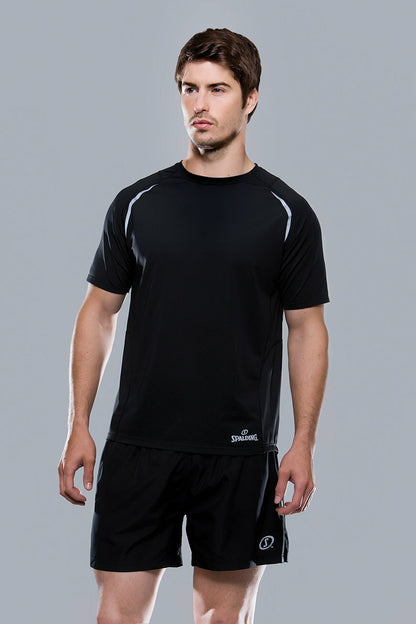 Men's Spalding Black Racer Shorts - Medium