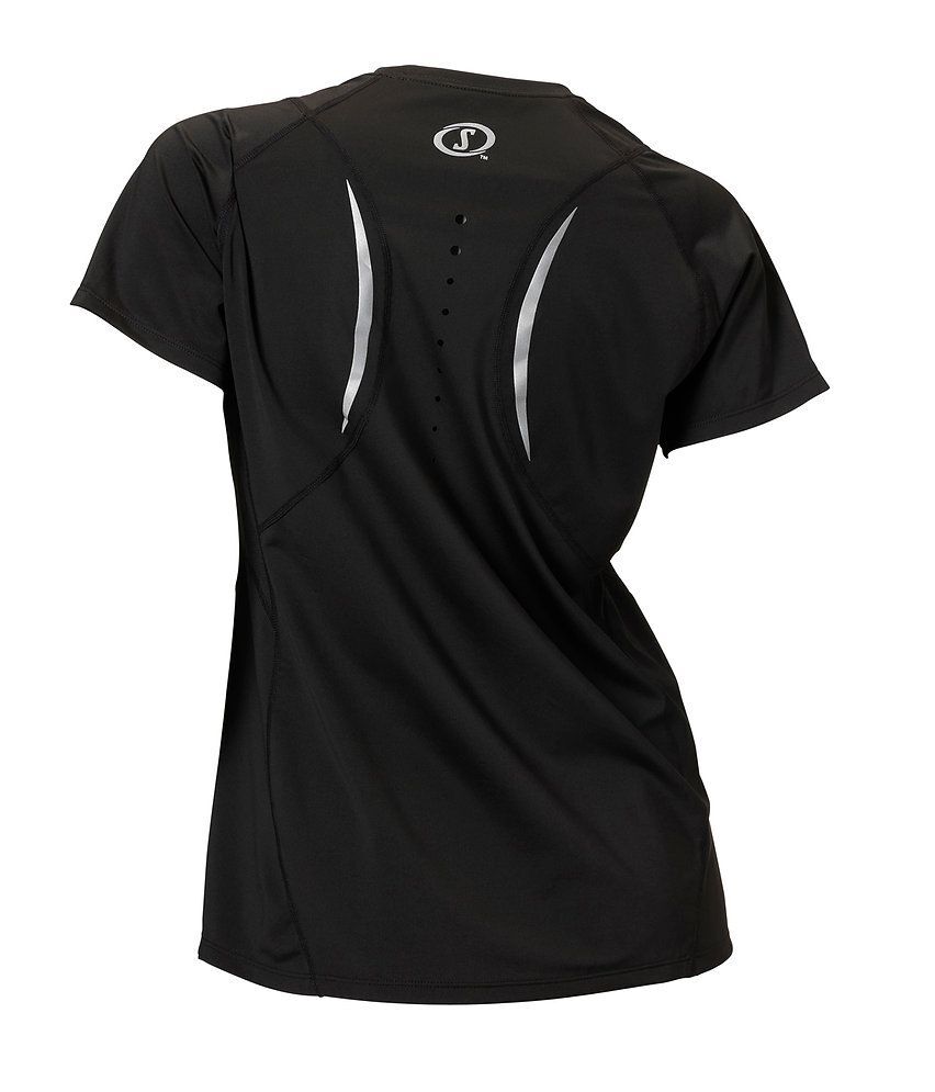 LADIES SPALDING ENDURANCE BLACK SHORT SLEEVE TEE - MEDIUM