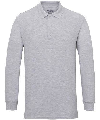 Gildan Premium Cotton Long Sleeve Red Polo Shirt