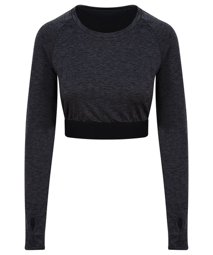 Ladies Long Sleeve Crop Top Large