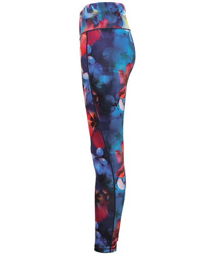 Ladies TriDri® Performance Multi Colour Flower Leggings - Large