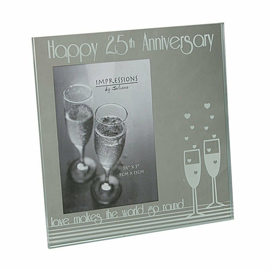 25th Anniversary Glass Photo Frame