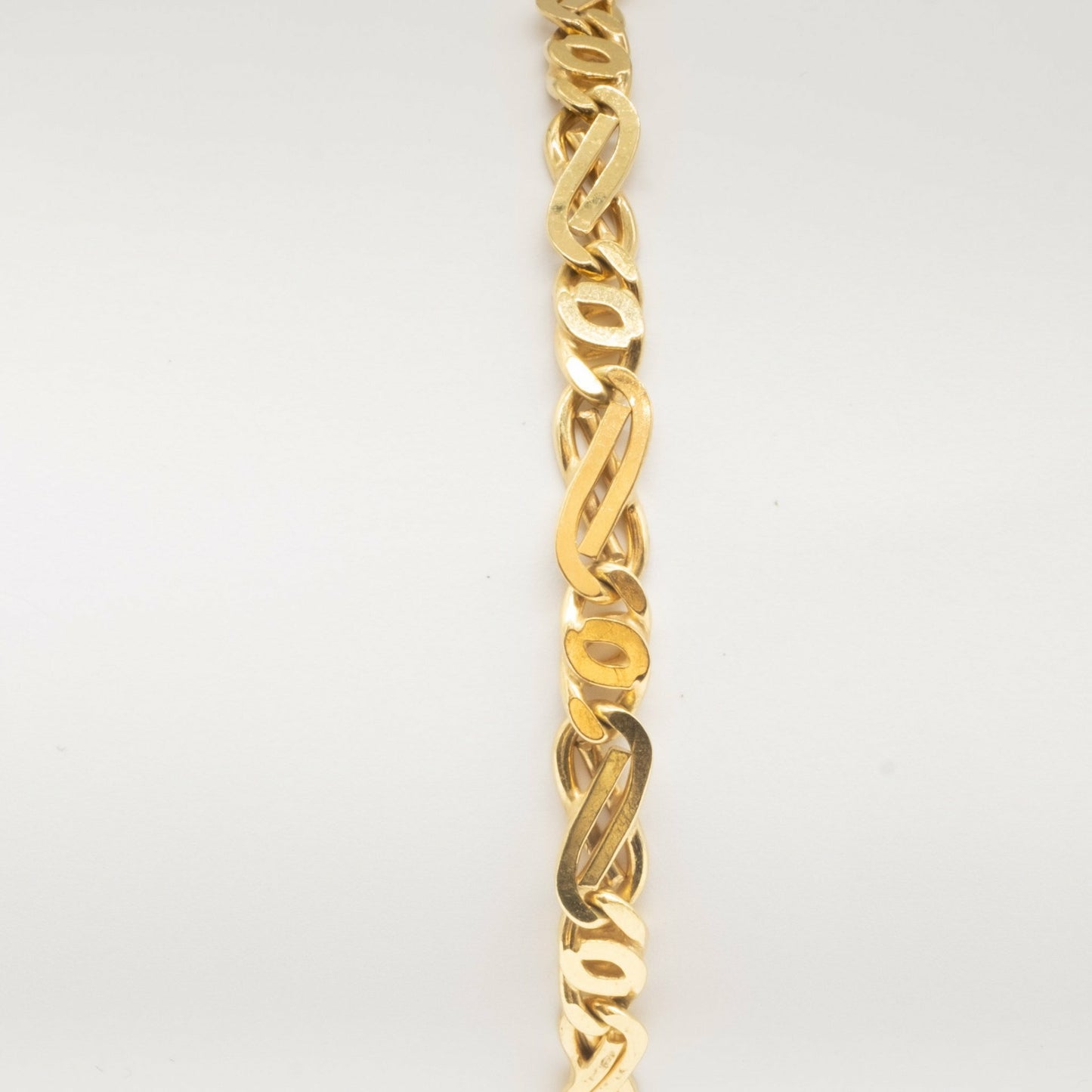 9ct yellow gold fancy filed curb design bracelet