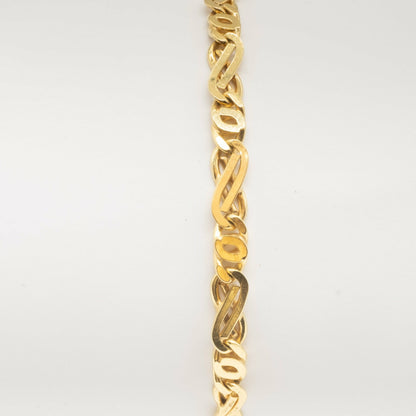 9ct yellow gold fancy filed curb design bracelet