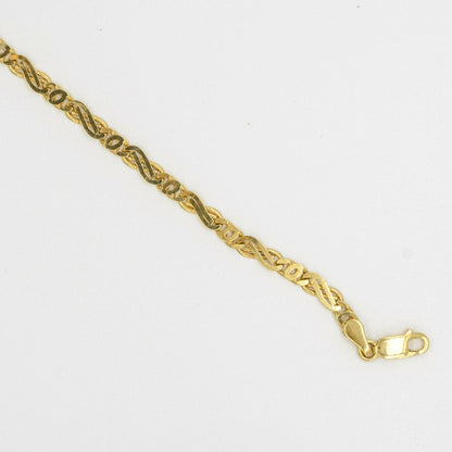9ct yellow gold fancy filed curb design bracelet