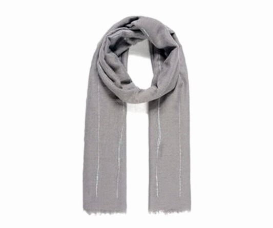 Grey Abstract Line Glitter Scarf