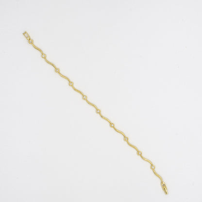 Diamond Set  Wave Design 18ct yellow gold Bracelet