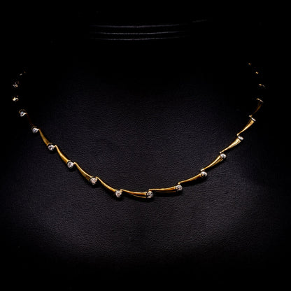 9ct Yellow & White Gold CZ set linked Necklet