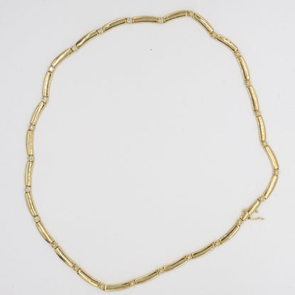 9ct Yellow Gold Diamond Set Curved Linked Necklet
