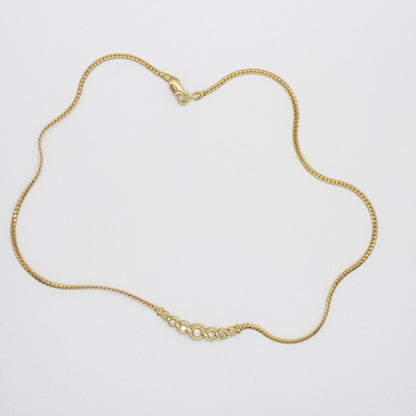 9ct Yellow Gold Graduated Diamond Set Curved Necklet