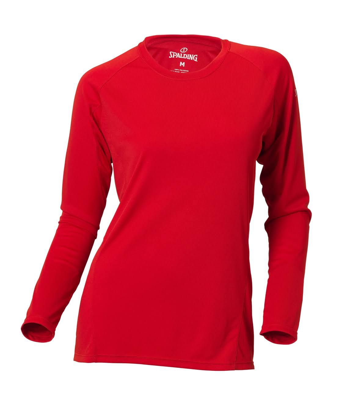 LADIES' SPALDING ESSENTIAL RED LONG SLEEVE TEE