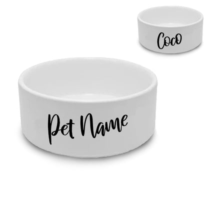 Personalised Small Pet Bowl with Slanted Name Image 1