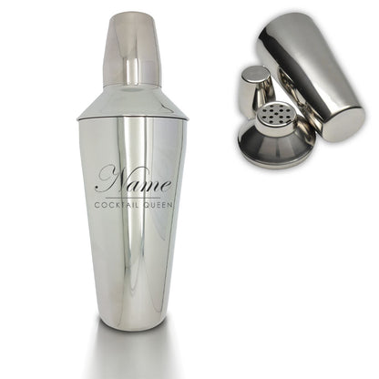 Engraved Cocktail Shaker with Cocktail Queen Design Image 2