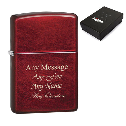 Engraved Candy Apple Red Official Zippo Windproof Lighter Image 1
