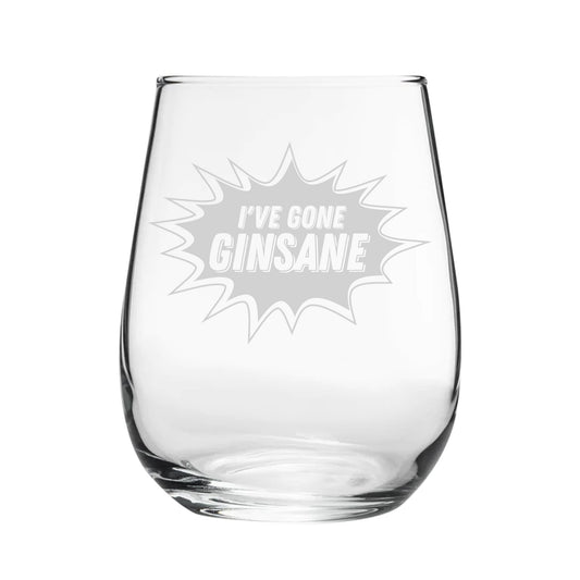 I've Gone Ginsane - Engraved Novelty Stemless Gin Tumbler Image 1