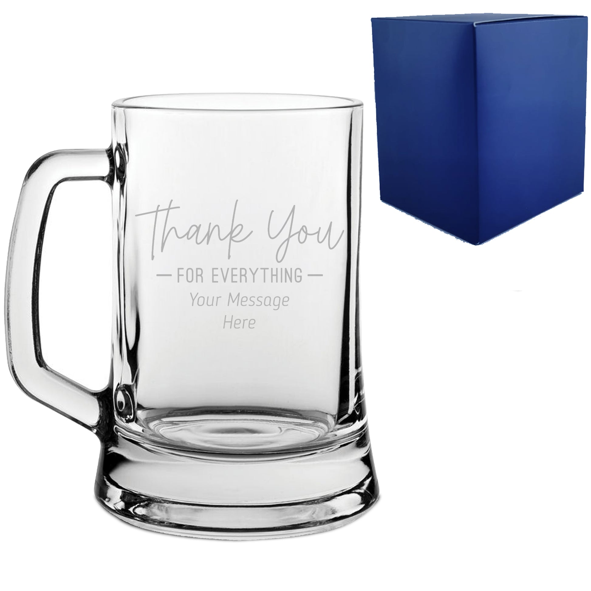 Engraved Beer Mug Stein with Thank You for Everything Design Image 1
