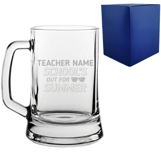 Engraved Teacher Beer Mug with School's Out For Summer Design Image 1