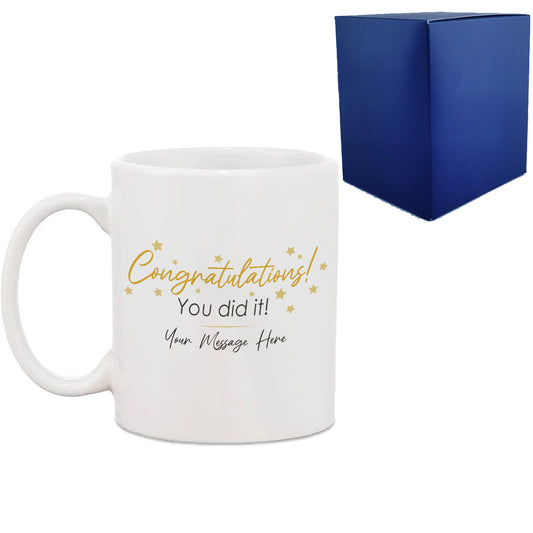Personalised Printed Mug with 'Congratulations You Did It' Design, Personalise with Any Name or Message Image 1