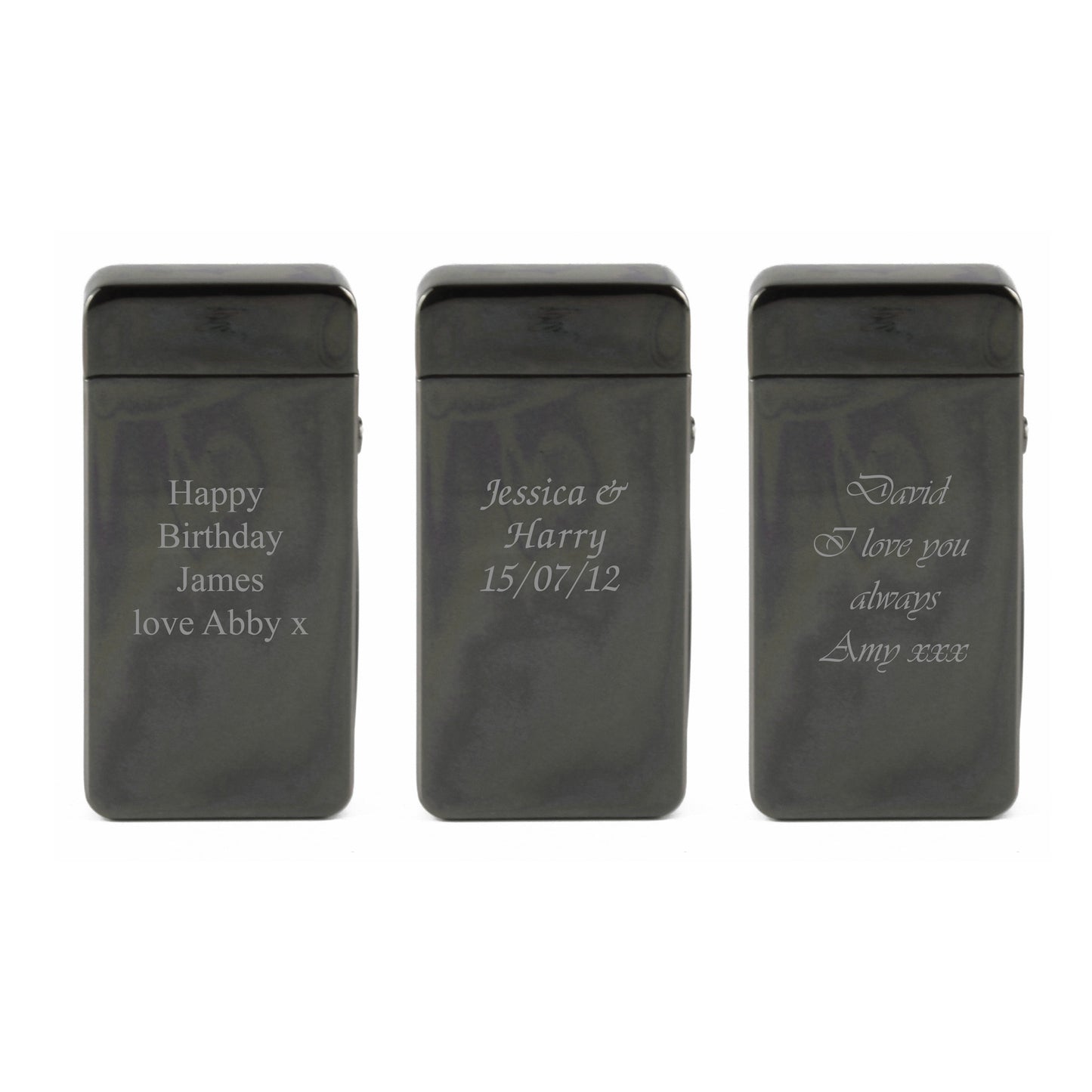 Engraved Electric Arc Lighter, Black, Any Message, Gift Boxed Image 4