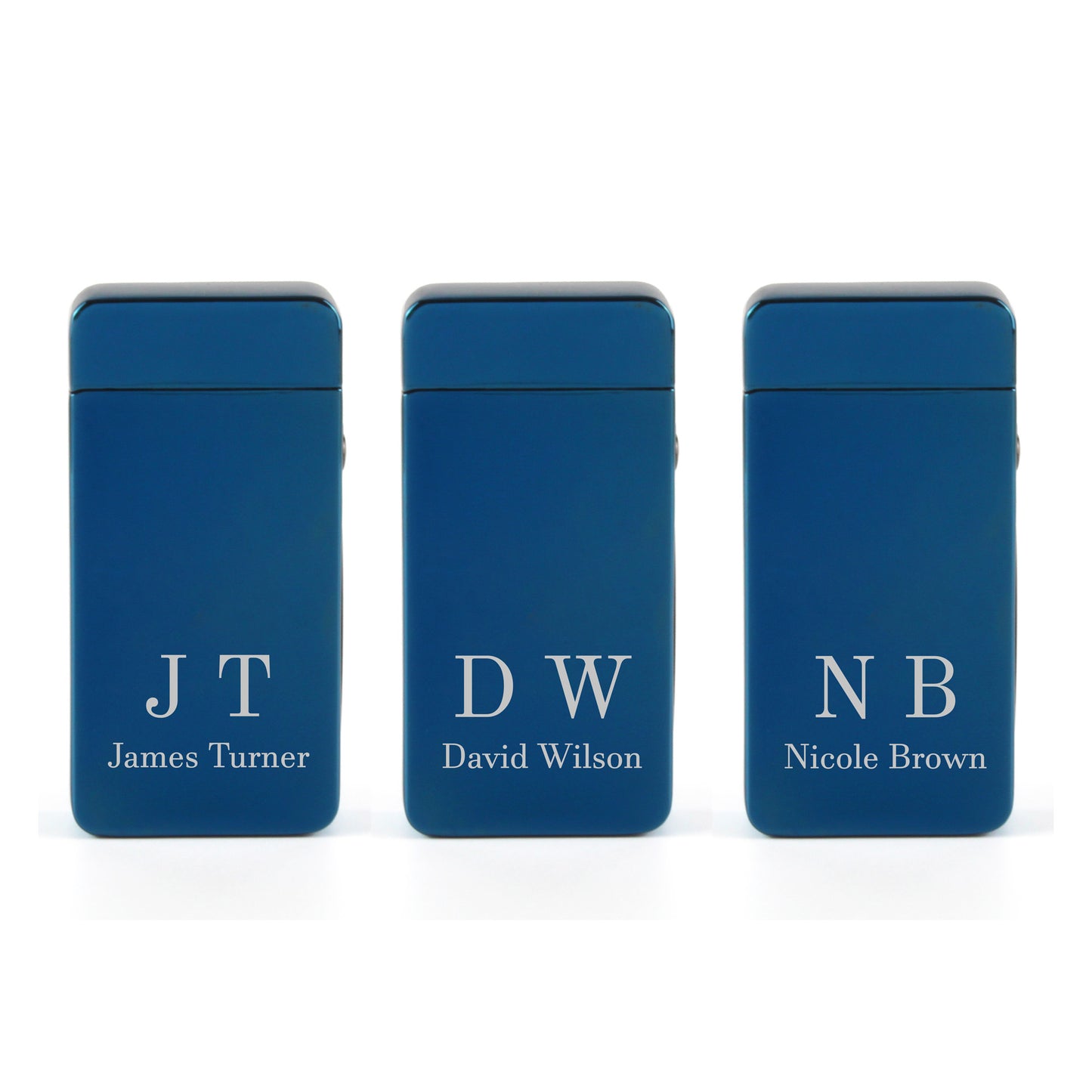 Engraved Electric Arc Lighter, Blue, Initials, Gift Boxed Image 4