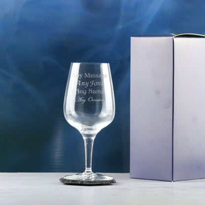 Engraved Crystal Wine Glass, Short Sublym 350ml Glass, Gift Boxed Image 3