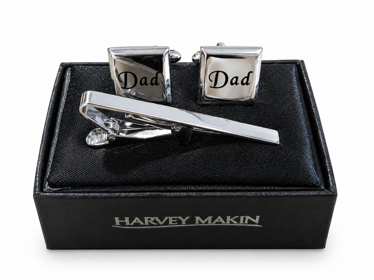 Dad Cufflinks & Tie Clip Gift Set