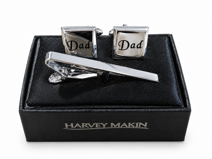 Dad Cufflinks & Tie Clip Gift Set