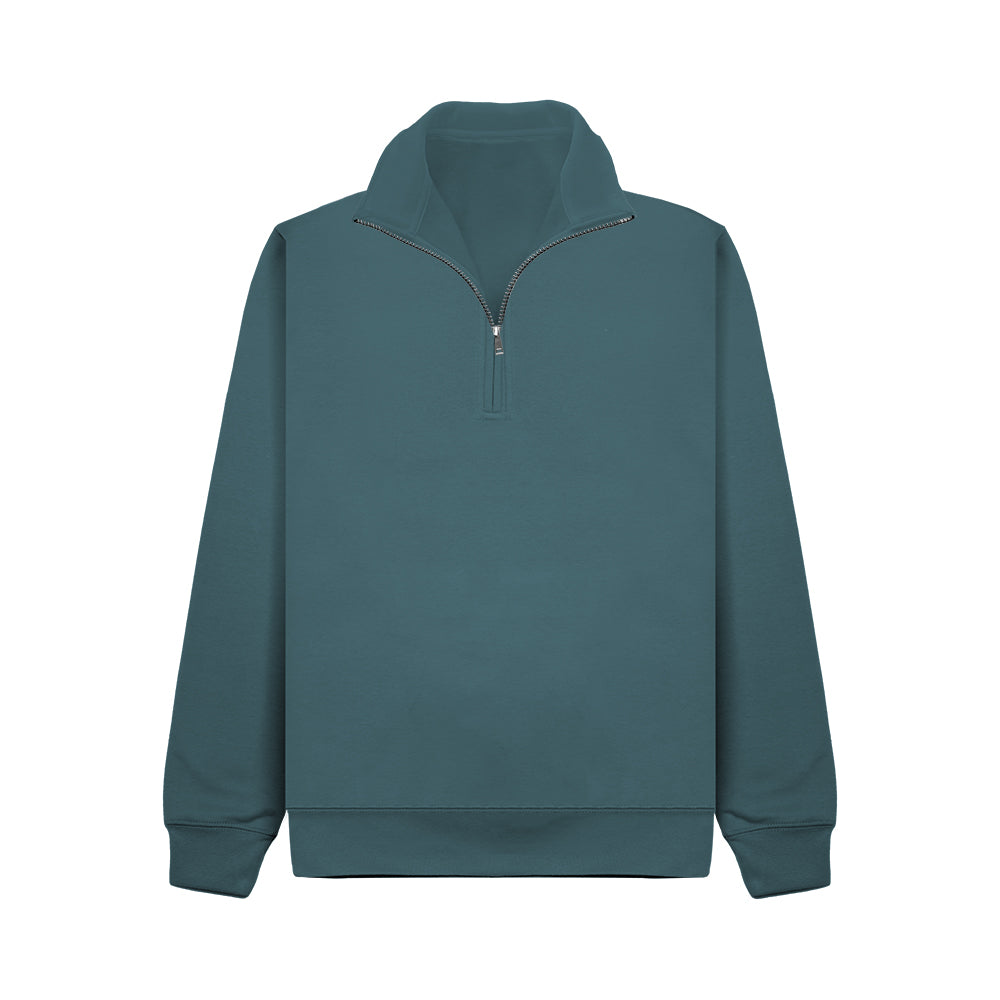 Men's Cottonridge Sweatshirt with quarter zip - Ocean Blue L