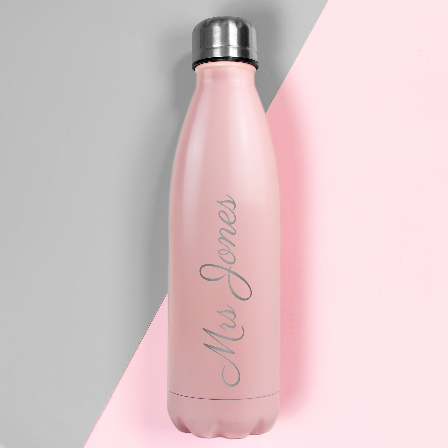 Personalised Pink Stainless Steel Insulated Drinks Bottle