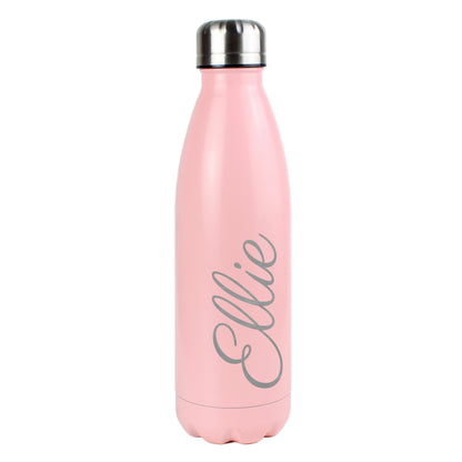 Personalised Pink Stainless Steel Insulated Drinks Bottle