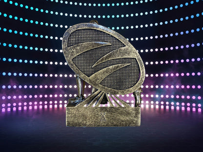 Rugby 3D male player with ball resin award
