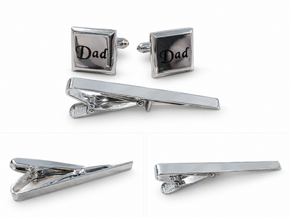 Dad Cufflinks & Tie Clip Gift Set