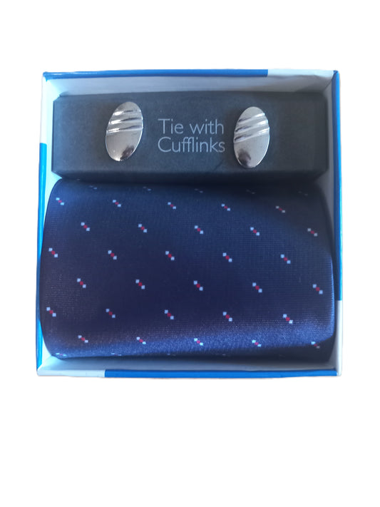 Mens Tie and Cufflinks Gift Set