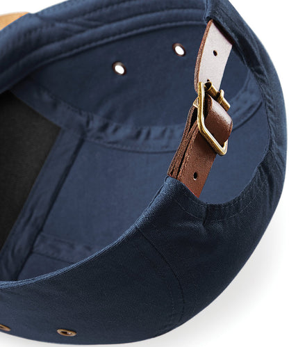 Suede peak 5-panel baseball cap